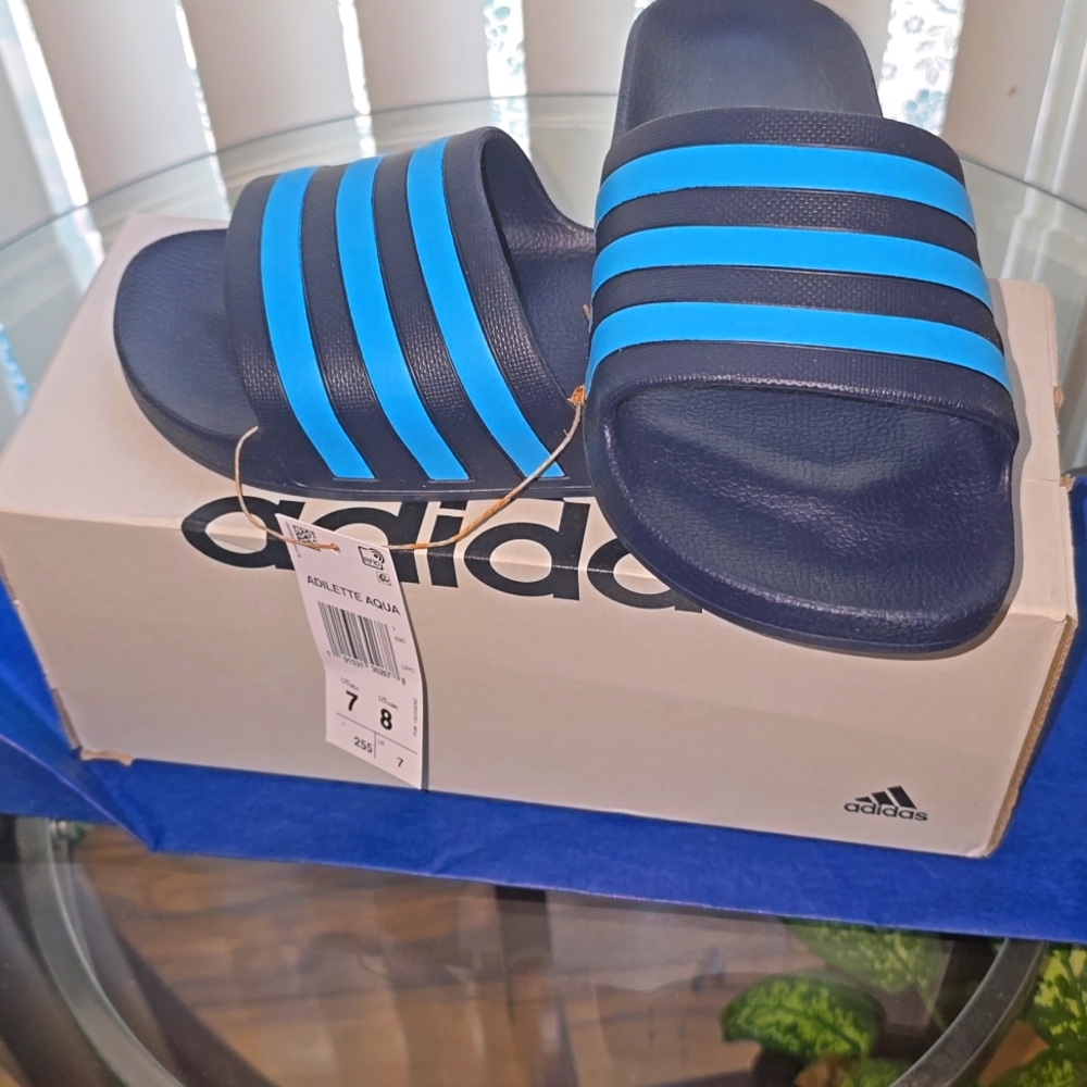 Adidas 3 Stripes Adilette Aqua Slides